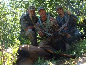 Steve, Jerry, and Mark with Jerry's first archery elk