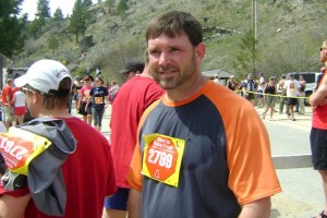 Russ at the finish line after the Race to Robie