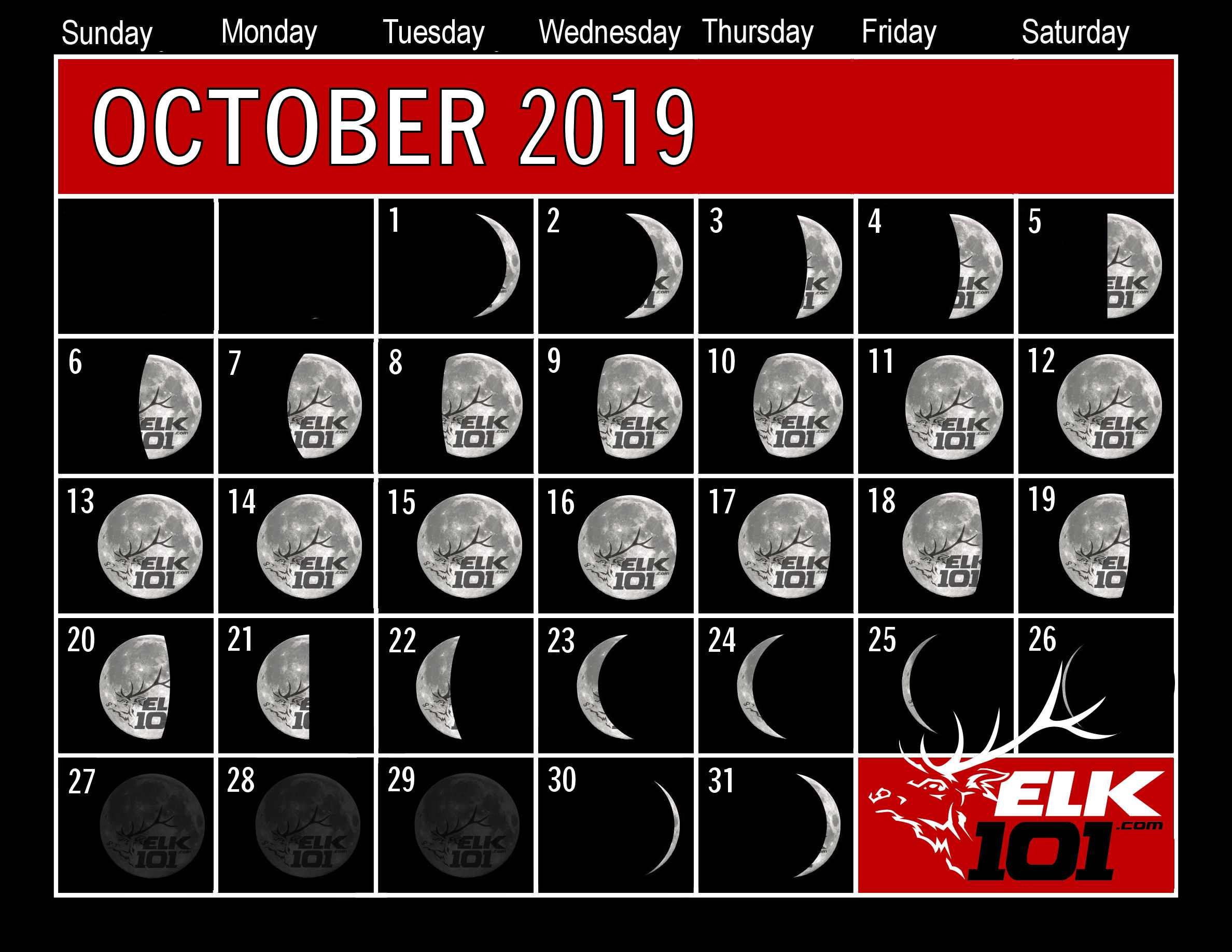 Moon Phase Deer Movement Chart